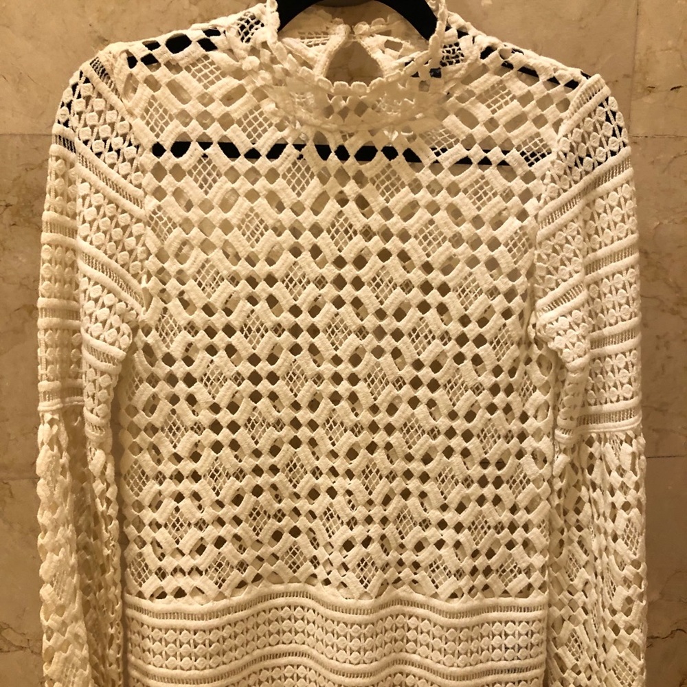 Topshop Ivory Lace Top